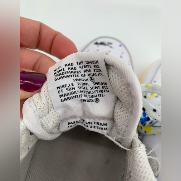 Nike White Air Force 1 '07 Lv8  Splattered Paint on White Sneakers Mens Size 8.5 - Picture 7 of 9